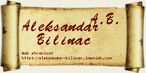 Aleksandar Bilinac vizit kartica